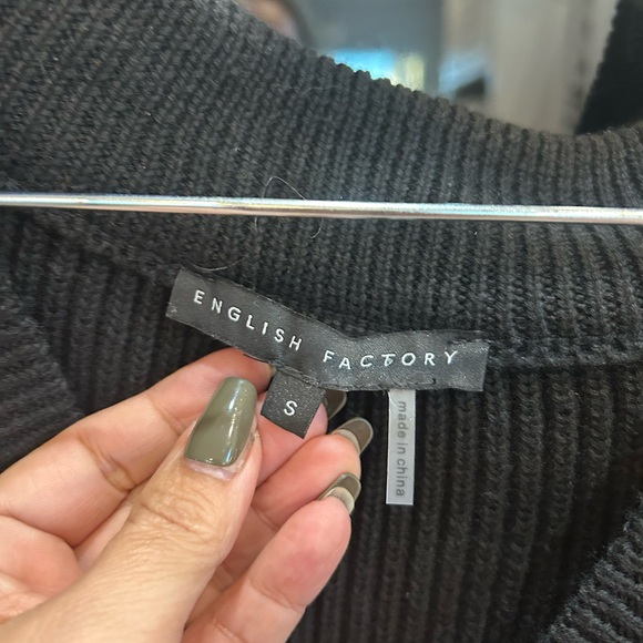 English Factory Black V-Neck Sweater Vest size S GUC - Picture 2 of 3